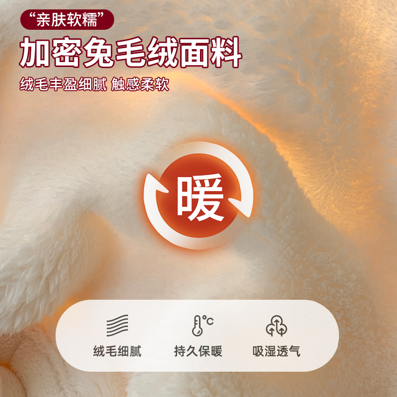 无印良品A类兔毛牛奶绒床笠单件珊瑚绒床套罩床垫保护罩三件套 - 图2