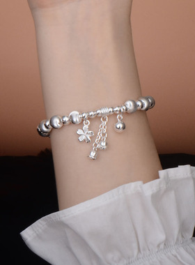 纯银9999铃兰蝴蝶结手串女