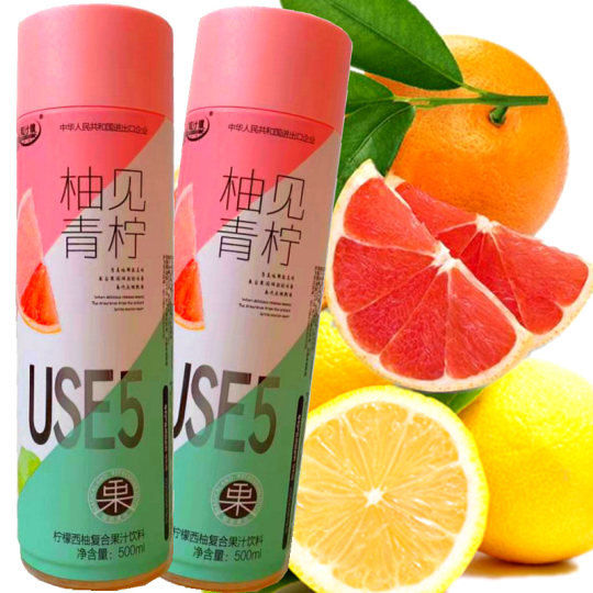 Grain juice and compound juice drink lemon peach pomegranate kumquat lime peach flavor 500ml * 15 bottles