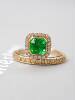1 carat natural emerald ring, 18k gold natural diamond, clean crystal with good brilliance, exquisite style and versatile