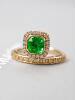 1 carat natural emerald ring, 18k gold natural diamond, clean crystal with good brilliance, exquisite style and versatile