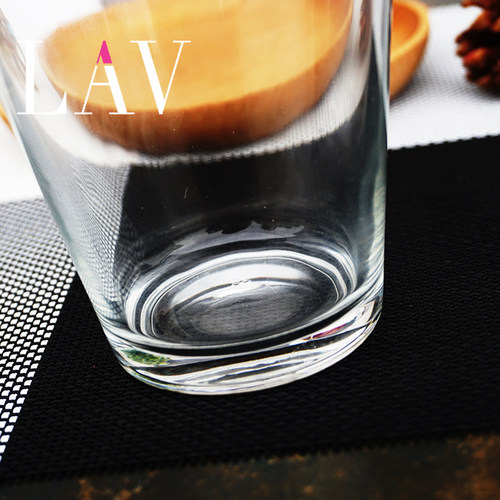 V型杯 简约透明玻璃高身水杯 茶杯果汁奶杯 宽口奶昔柠檬水汽水杯 - 图2