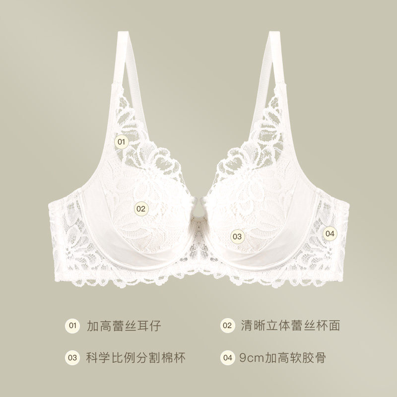 歌力诺夏季钢圈聚拢大胸显小内衣 歌力诺文胸
