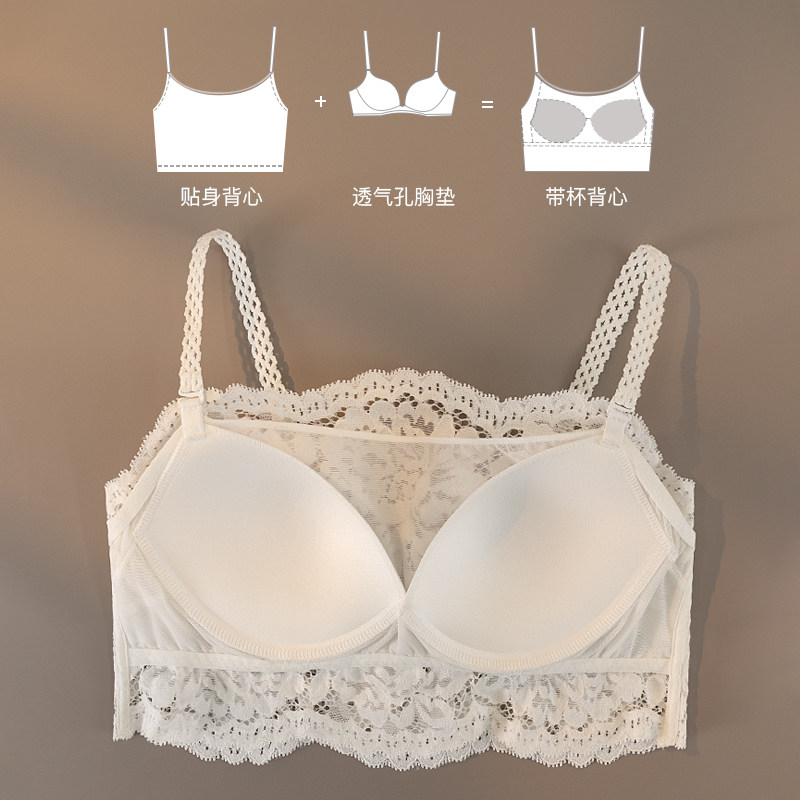 歌力诺蕾丝抹胸式女吊带防走光裹胸 歌力诺文胸
