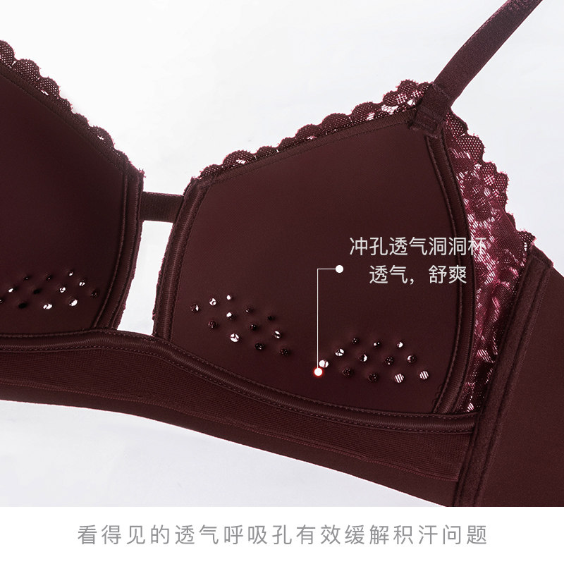 红色套装大码性感聚拢钢圈内裤 歌力诺文胸