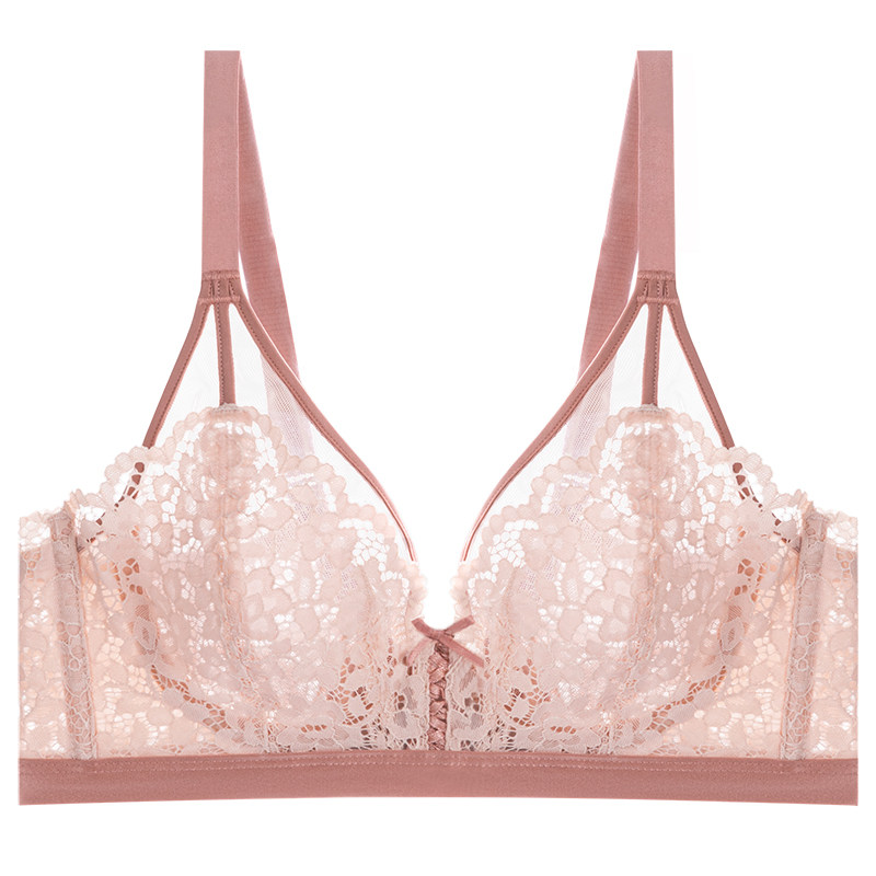 歌力诺白色夏季性感大胸显小内衣 歌力诺文胸