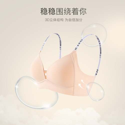 歌力诺薄款无钢圈细肩带大胸显小聚拢文胸防下垂无痕收副乳内衣女 - 图2