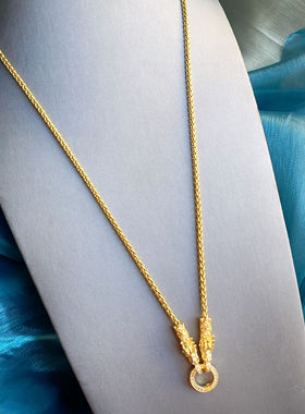 保色霸气镀金钛钢佛牌链子