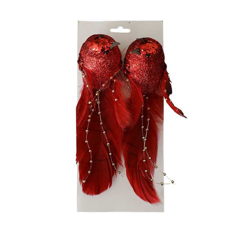 圣诞树装饰小鸟彩色羽毛仿真小鸟园艺树枝装饰道具摆设鸟场景挂件,淘宝优惠券,粉丝福利购,淘宝优惠卷