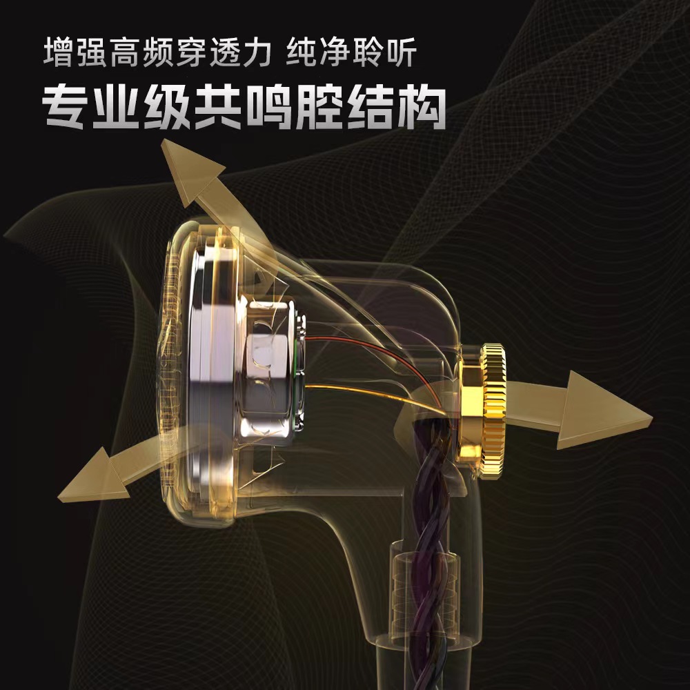 发烧级HIFI音乐耳机有线耳塞式平头重低音监听耳返Typec数字解码