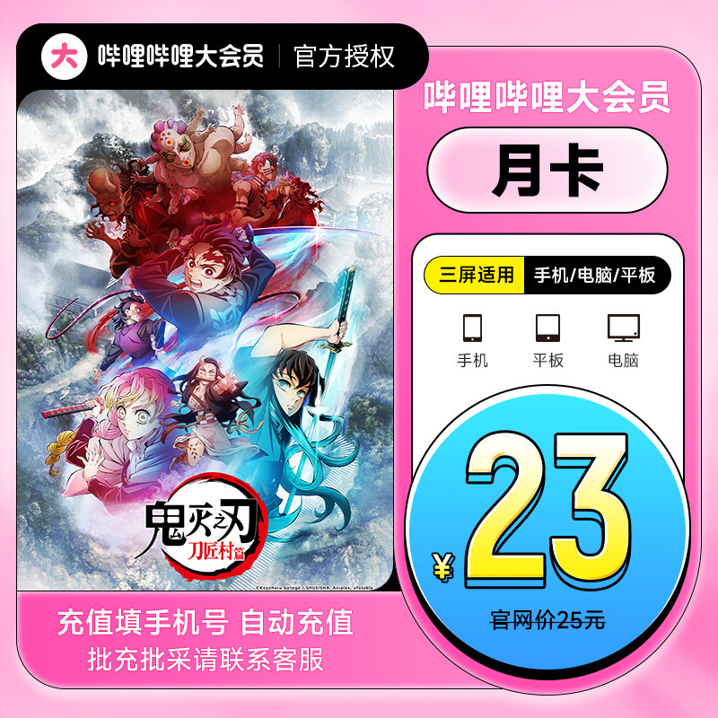 B站大会员1个月哔哩哔哩b站vip会员 bilibili会员一个月卡填手机_虎窝淘