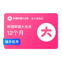 付定10到手98！哔哩哔哩大会员12个月年卡