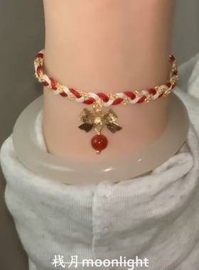 彩色蝴蝶结编织手链百搭手饰