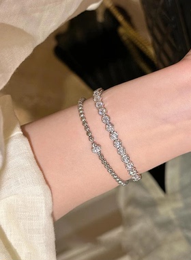 风银色爆闪六边形蜂巢手链女款