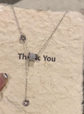 超闪银色小蛮腰项链锁骨颈链