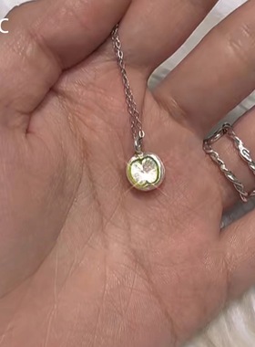 青苹果吊坠项链秋冬毛衣链