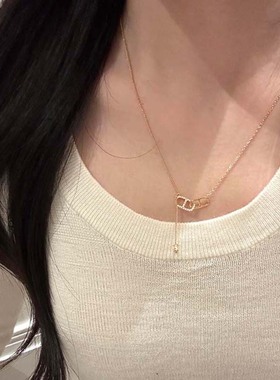 双环相扣猪鼻子项链女2025新款