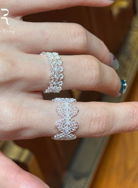 法式镂空蕾丝仿珍珠戒指