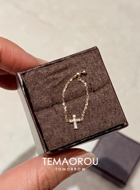 mini十字架戒指可抽拉食指戒