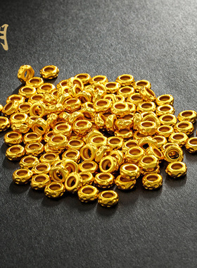 沙金锤纹盘缠片6MM加厚圆圈跑环diy饰品配件隔片隔珠手链项链配珠