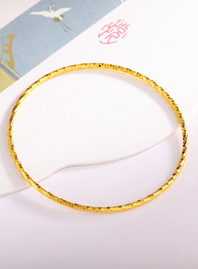 沙金爆闪扭纹细手镯子久不掉色女手环亮面碰碰手镯轻奢高级感手饰