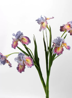 梦幻色彩 仿真花油画鸢尾花爱丽丝PU假花 婚庆花艺家居配材插花艺