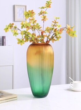 绿色系列手工玻璃花瓶复古芬顿水壶水培花器水养鲜花摆件中古风