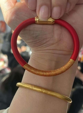 朱砂管手链可加装朱砂粉本命年朱砂空心软管手镯红色朱砂手环手绳