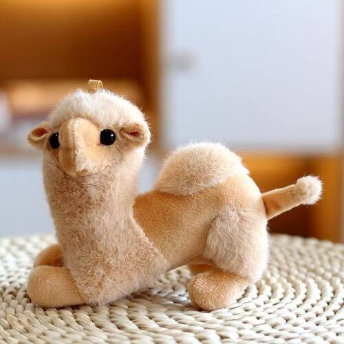 网红可爱小骆驼挂件毛绒玩具沙漠骆驼公仔包包挂饰玩偶钥匙扣 - 图1
