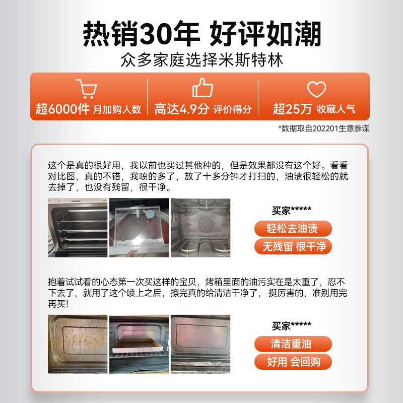 蒸烤箱清洁剂去油污厨房除油渍污渍清洁神器微波炉内部专用清洗剂 - 图2