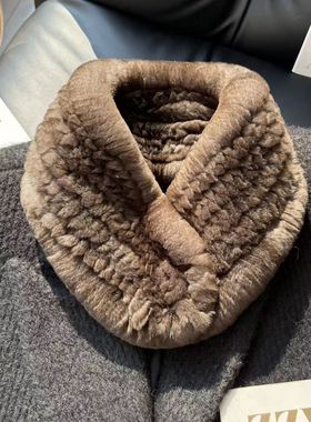 cc皮草冬磁吸扣百搭女獭兔毛围巾