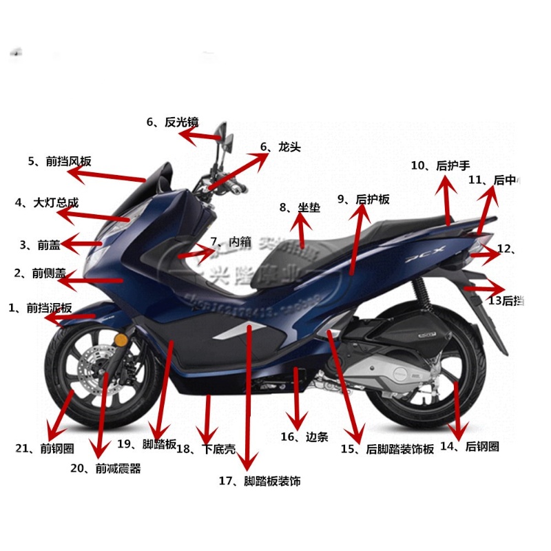 原厂新大洲本田PCX150前护板侧盖大灯SDH150T-6脚踏板内箱全车壳-图0