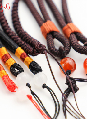 编织挂件绳珠链吊坠项链绳黑绳红