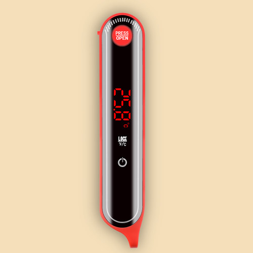 食品探针温度计厨房食品食物咖啡烘焙测水温奶温油温触屏款高精度-图3