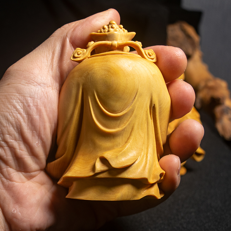 小叶黄杨木雕福禄寿三星实木手把件家居办公室摆件精雕文玩工艺品 - 图0