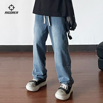 准者牛仔裤男修身运动