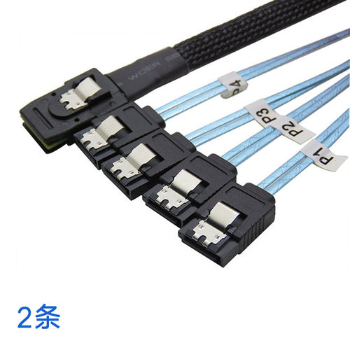 SFF-8087转4*sata 7P正向线服务器阵列卡主板接硬盘6G数据传输线 - 图0