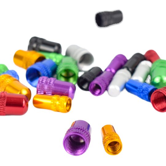 自行车气嘴帽法式气嘴帽CNC铝合金美嘴帽彩色电镀气嘴帽防尘帽