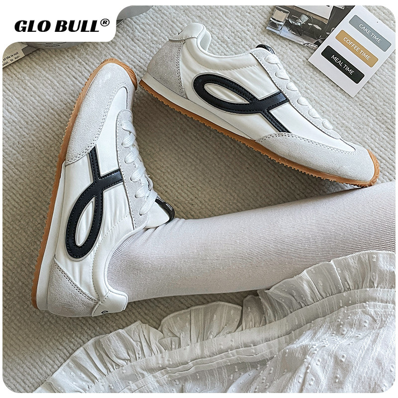 GLO BULL德训鞋女2025秋季新款休闲平底小白鞋原创潮流百搭阿甘鞋,淘宝优惠券,粉丝福利购,淘宝优惠卷