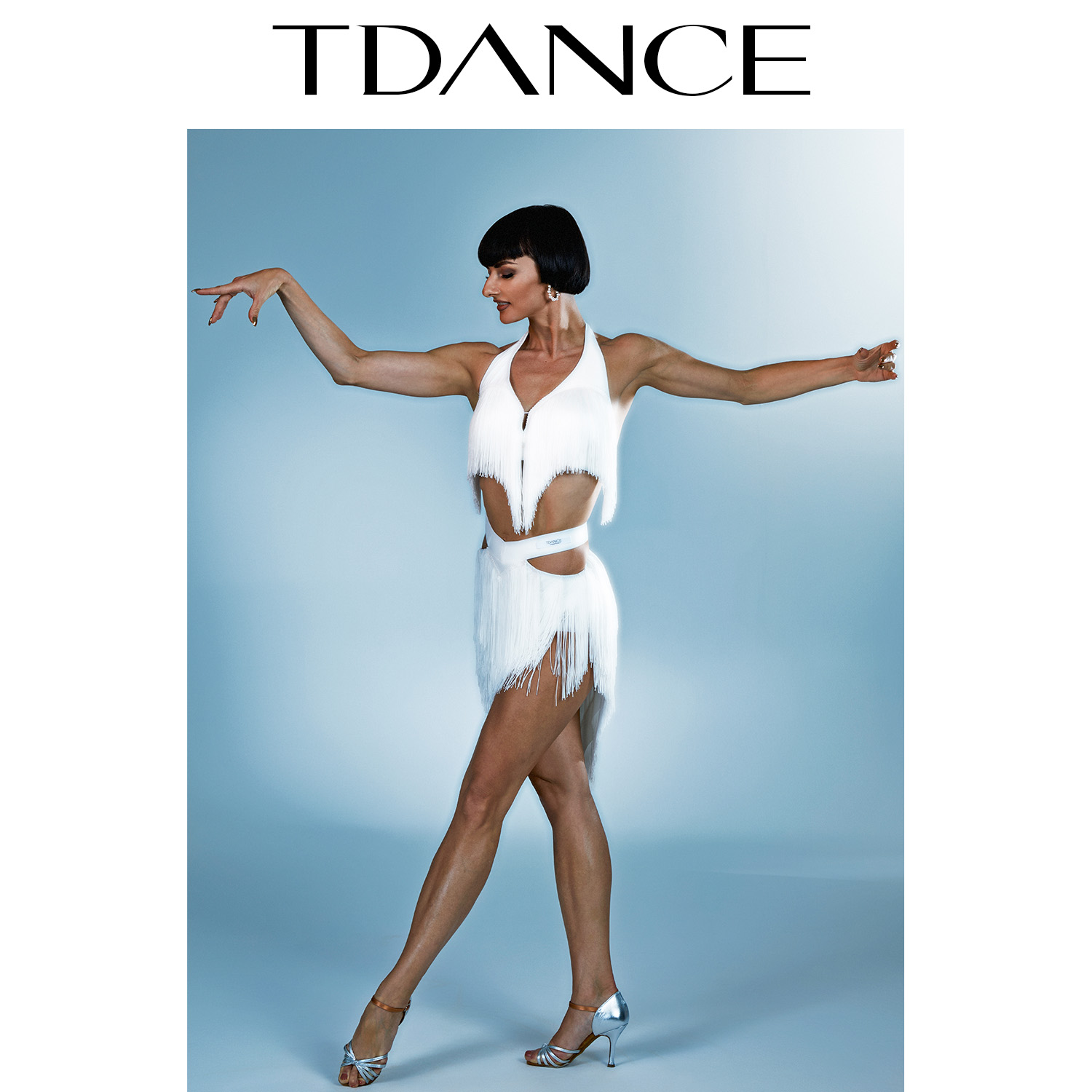 TDANCE拉丁练习服【腰间镂空多层流苏半裙】表演班服百搭女GL-148 - 图3