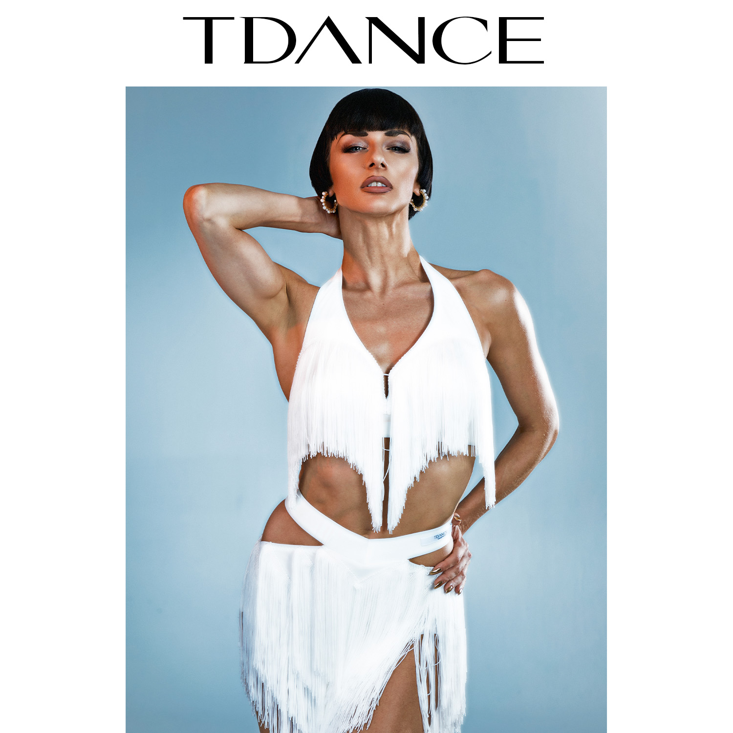 TDANCE拉丁练习服【腰间镂空多层流苏半裙】表演班服百搭女GL-148 - 图0