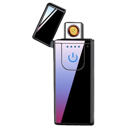 爆款触摸感应打火机USB充电双面点火防风超薄创意广告送礼潮男用