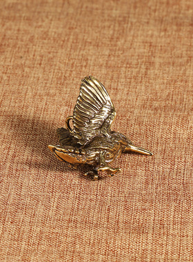 手工古黄铜汽车钥匙扣老鹰挂件复