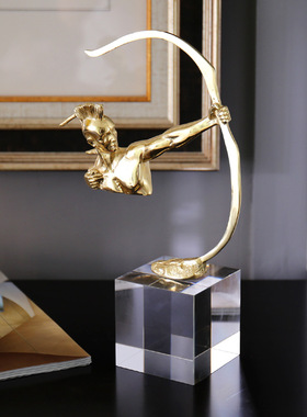 轻奢大理石铜件欧式摆件，新中式