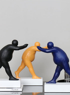 现代简约欧式黑白创意人像摆件软