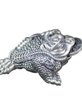 蟾蜍手把件三足金蟾盘玩招财金蟾把玩挂坠车挂收藏品