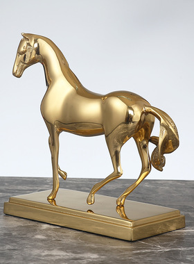 黄铜马摆件马到成功欧式装饰品家居客厅玄关电视柜酒柜办公室礼