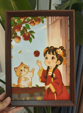 掐丝珐琅画diy材料包国风女孩