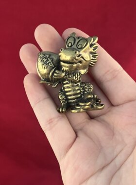 黄铜手工招财生肖龙摆件