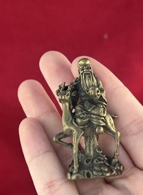 黄铜南极仙翁复古摆件居家装饰